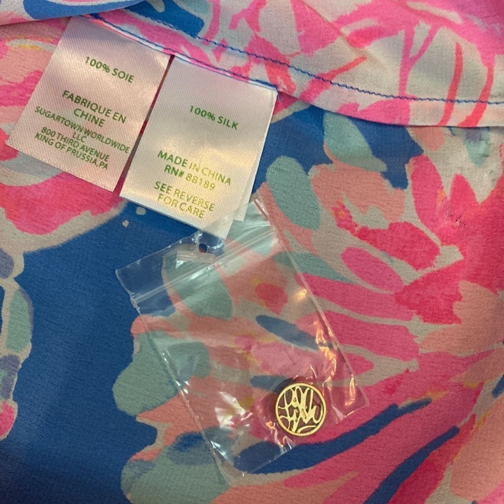 NWOT - Lilly Pulitzer Bennet Blue Bay Dreamin Elsa Blouse - Size Small - Picture 10 of 12